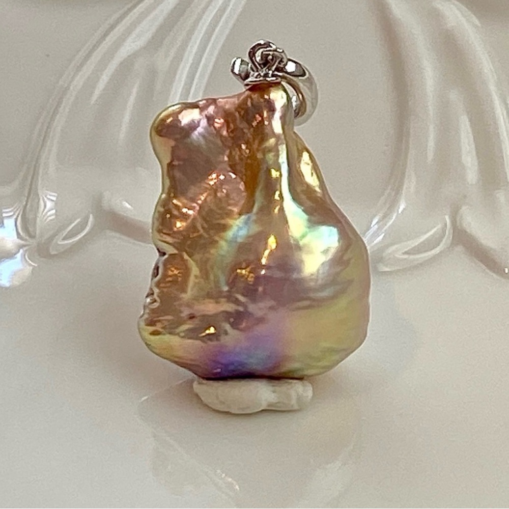 P237-Premium S925 Metallic Flameball Pearl Detachable Pendant